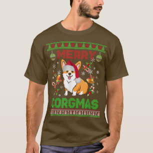 Merry Corgmas Corgi Dog Santa Ugly Christmas Sweat T-Shirt