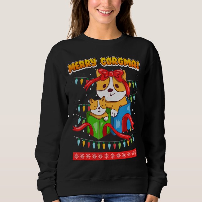 Merry Corgmas Corgi dogs Sweatshirt (Front)