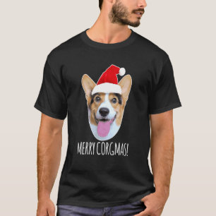 Merry Corgmas Merry Christmas Corgi Dog Santa Hat T-Shirt