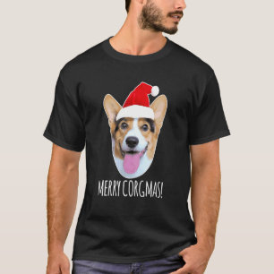 Merry Corgmas Merry Christmas Corgi Dog Santa Hat T-Shirt