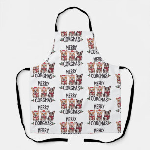 Merry Corgmas Santa Hat Christmas Corgi Dog Mum  Apron