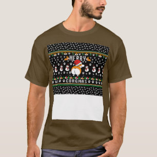 Merry Corgmas Ugly Christmas Mask Christmas Mask 2 T-Shirt