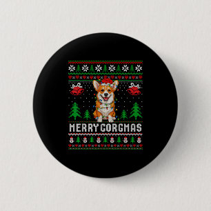 Merry Corgmas Ugly Sweater Funny Corgi Christmas T 6 Cm Round Badge