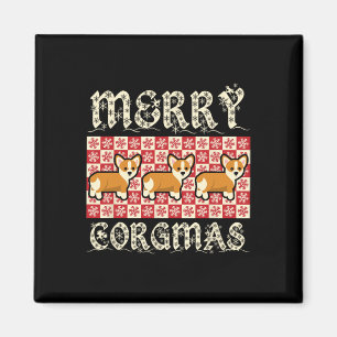 Merry Corgmas Xmas Dog Breed Design Corgi Dogs  Magnet