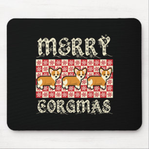 Merry Corgmas Xmas Dog Breed Design Corgi Dogs  Mouse Pad