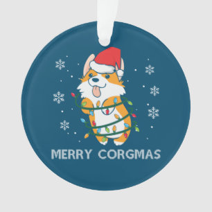 Merry Corgmas Xmas Pajamas Corgi Christmas Nerdy Ornament