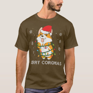 Merry Corgmas Xmas Pyjamas Corgi Christmas Nerdy D T-Shirt