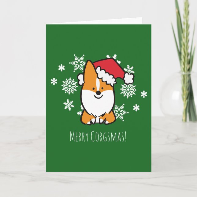 Merry Corgsmas Greeting Card | CorgiThings (Front)
