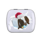 Merry Country Christmas Goat With Santa Hat & Bell