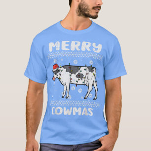 Merry Cowmas Funny Animal Ugly Christmas PJs Xmas T-Shirt