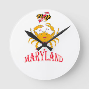 Merry Crab in Maryland, USA Round Clock