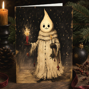 Merry Creepmas Christmas Ghost Gothic Vintage Postcard