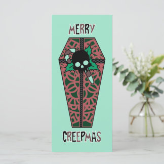 Merry Creepmas Coffin Holiday Flat Card