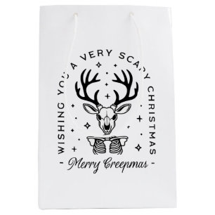 Merry creepmas scary woodland animal aesthetic medium gift bag