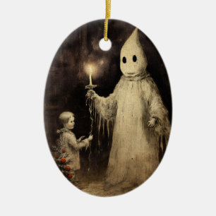 Merry Creepmas Spooky Gothic Vintage Ceramic Tree Decoration