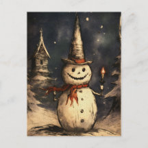 Merry Creepmas Spooky Snowman Gothic Vintage