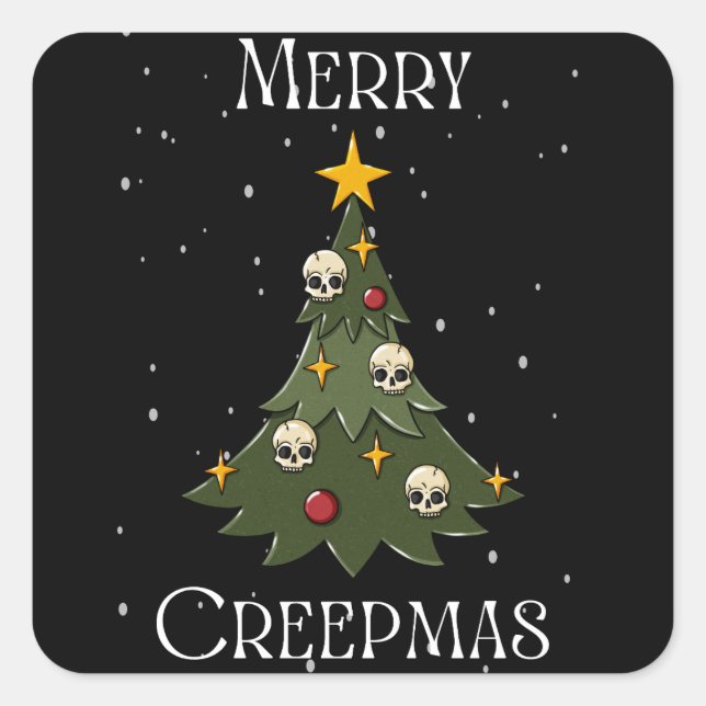 Merry Creepmas Tree Square Sticker  (Front)