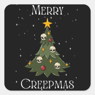 Merry Creepmas Tree Square Sticker 