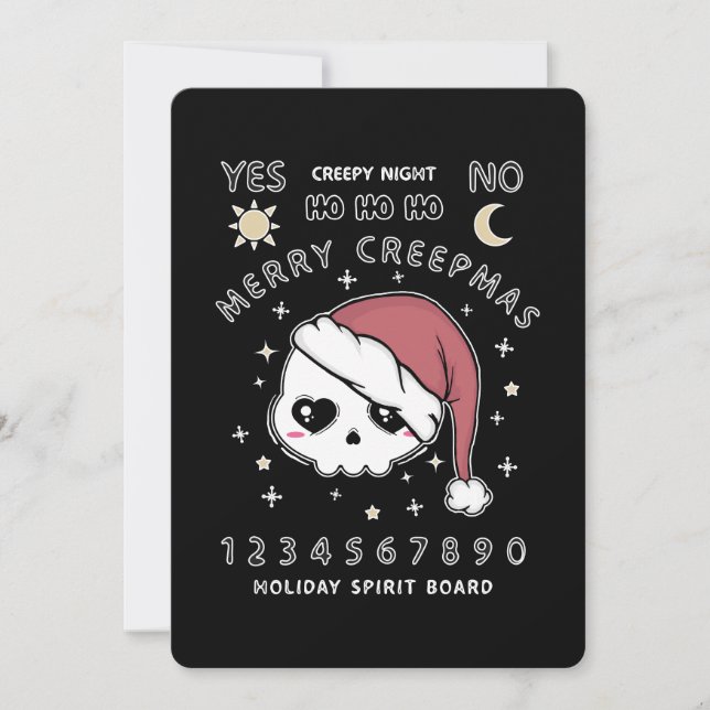 Merry Creepsmas Spirits Board Holiday Card (Front)