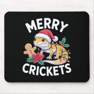 Merry Crickets! Leopard Gecko Christmas Pun  Mouse Pad
