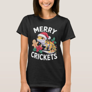 Merry Crickets! Leopard Gecko Christmas Pun T-Shirt