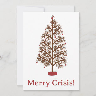 Merry Crisis Pre owned Christmas tree Holiday Card