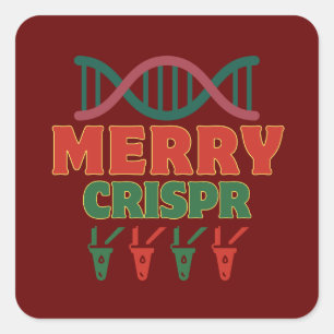 Merry CRISPR! Christmas time, biotechnology Square Sticker