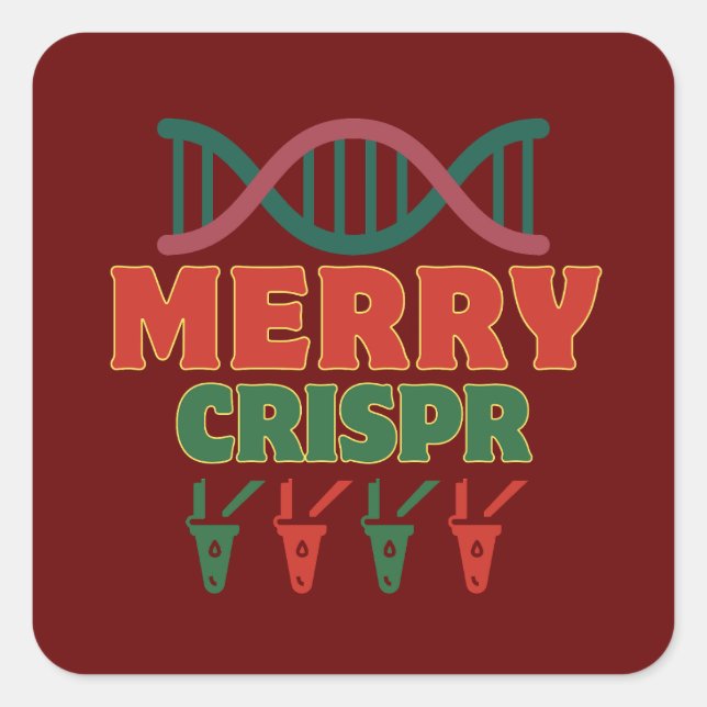 Merry CRISPR! Christmas time, biotechnology Square Sticker (Front)
