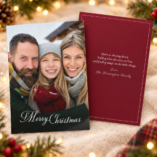 Merry Cristmas Family Photo Overlay  Holiday Card