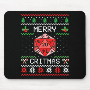 Merry Critmas Christmas Rpg Board Game Role Play U Mouse Pad