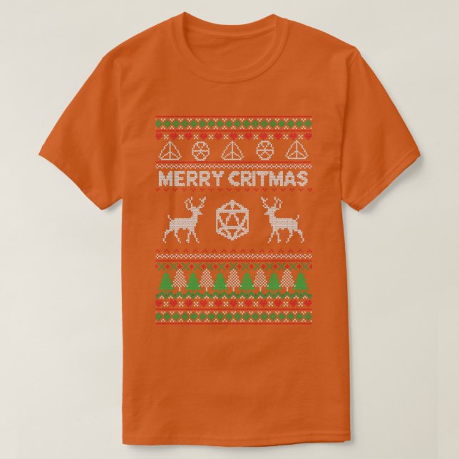Merry Critmas DND Ugly Sweater DND  (Design Front)
