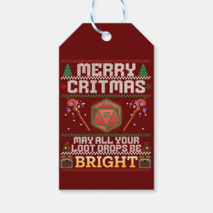 Merry Critmas Healer Ugly Sweater Personlized Gift Tags