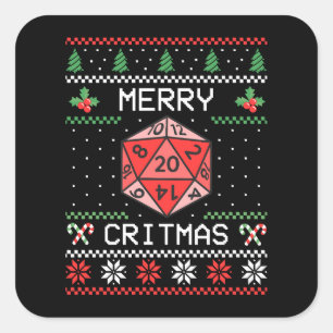 Merry Critmas II - Ugly Christmas Square Sticker