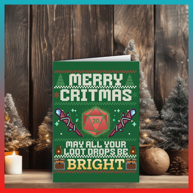 Merry Critmas | Mage Ugly Sweater Design Blank Card (Creator Uploaded)