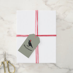 Merry Crowmas Christmas Crow Holiday Card Gift Tags