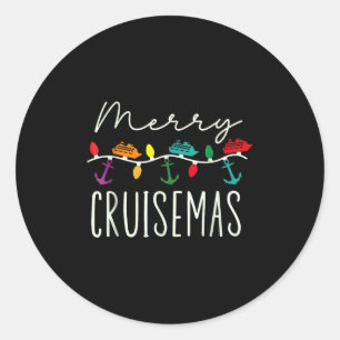 Merry Cruise-mas Cruise Christmas Xmas Pyjamas Hol Classic Round Sticker