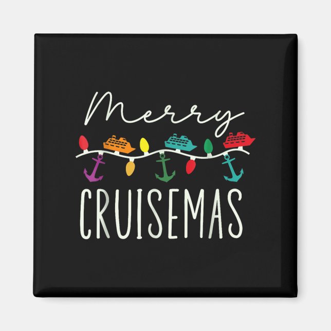 Merry Cruise-mas Cruise Christmas Xmas Pyjamas Hol Magnet (Front)