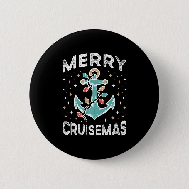 Merry Cruise-mas Matching Family Christmas Cruise  6 Cm Round Badge (Front)