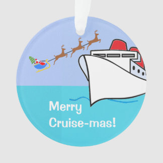 Merry Cruise-mas Ship and Santa Ornament