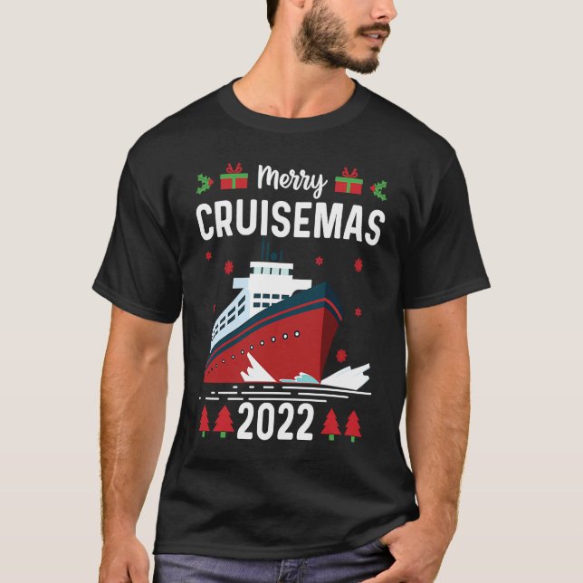 Merry Cruisemas 2022 Family Cruise Christmas  Boat T-Shirt (Front)