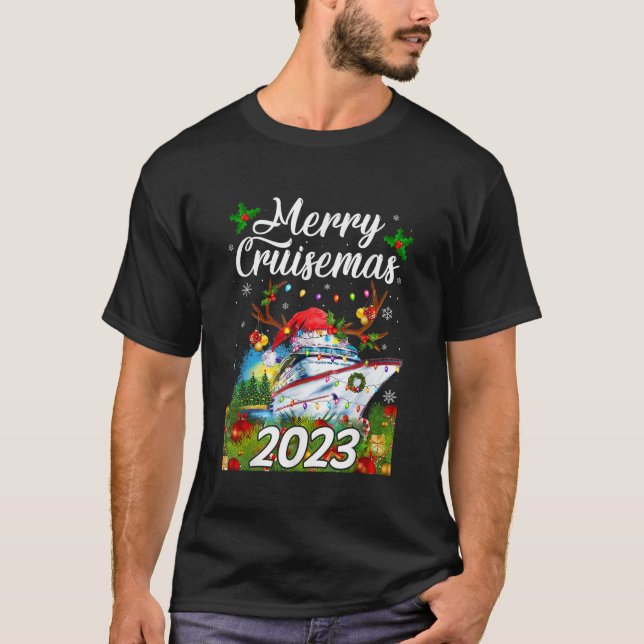 Merry Cruisemas 2023 Christmas Family Cruise Ship  T-Shirt (Front)