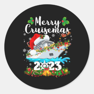 Merry Cruisemas 2023 Christmas Santa Reindeer Crui Classic Round Sticker