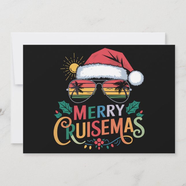 Merry Cruisemas 2024 Christmas Santa Reindeer  Holiday Card (Front)