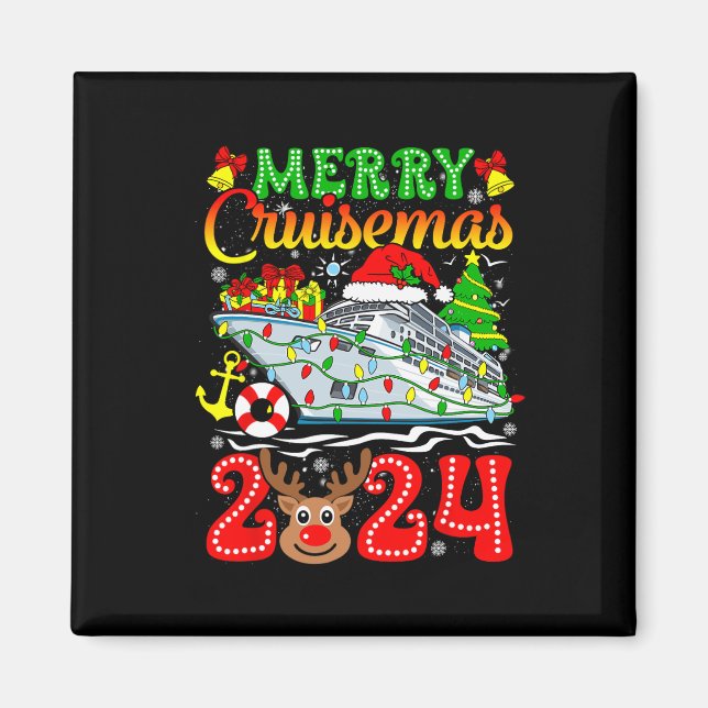 Merry Cruisemas 2024 Cruise Christmas Rudolph Xmas Magnet (Front)