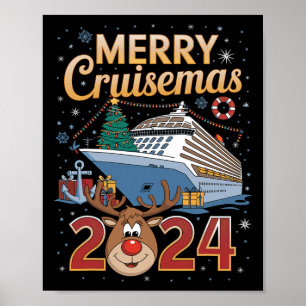 Merry Cruisemas 2024 Cruise Christmas Rudolph Xmas Poster