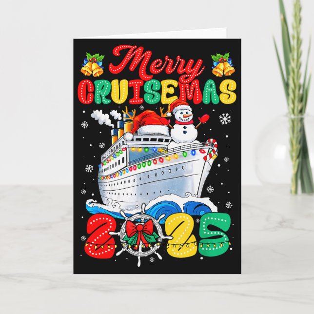 Merry Cruisemas 2025 Christmas Santa Groovy Cruise Card (Front)