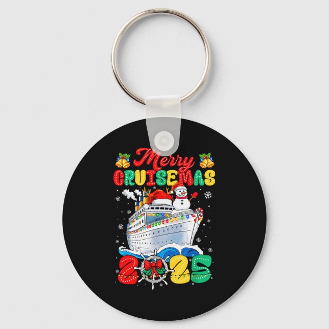 Merry Cruisemas 2025 Christmas Santa Groovy Cruise Key Ring (Front)