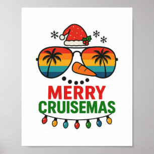 Merry Cruisemas 2025 Christmas Santa Snowman Funny Poster