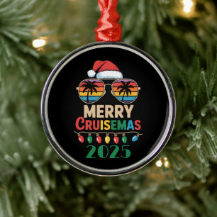 Merry Cruisemas 2025 Personalised Xmas Cruise Metal Tree Decoration