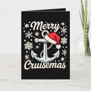 Merry Cruisemas Anchor Santa Hat Christmas Cruise Card